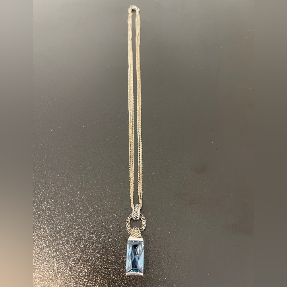 Sterling Silver Sky Blue Topaz Necklace